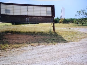 Marquee, Ticket Booth (far right behind trees), & Screen