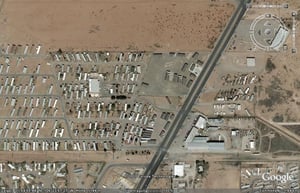 Aerial view of drive-in site