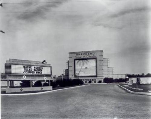 screen mural and marquee of Shepherd Drive-In.  No date available. Picture purchased off Ebay