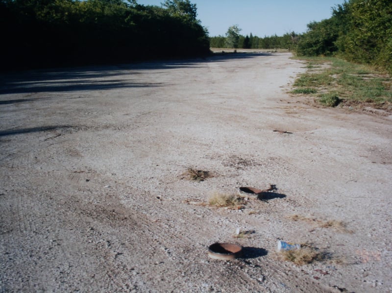 The Entrance for the Sher-Den. You can see where the Marquee was. The poles have been cut off at the ground.