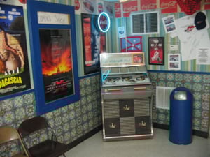 Inside the concession stand