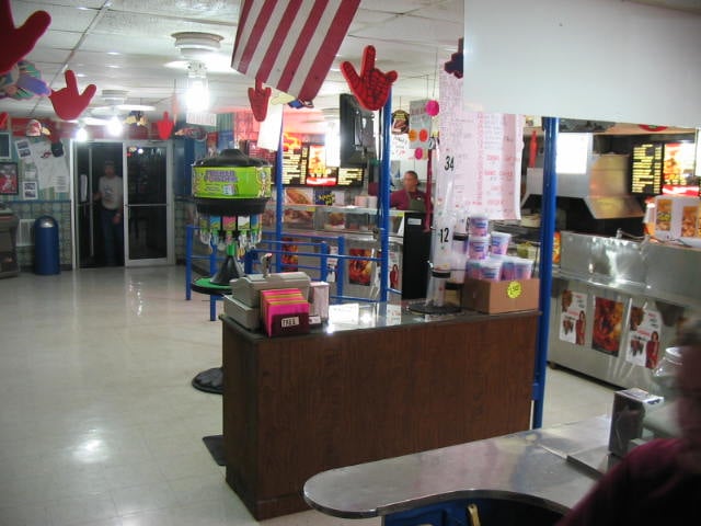 Inside the concession stand