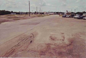 Most of the field is now a parking lot for the flea market