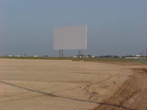 7 photos of the construction of the drive-in
