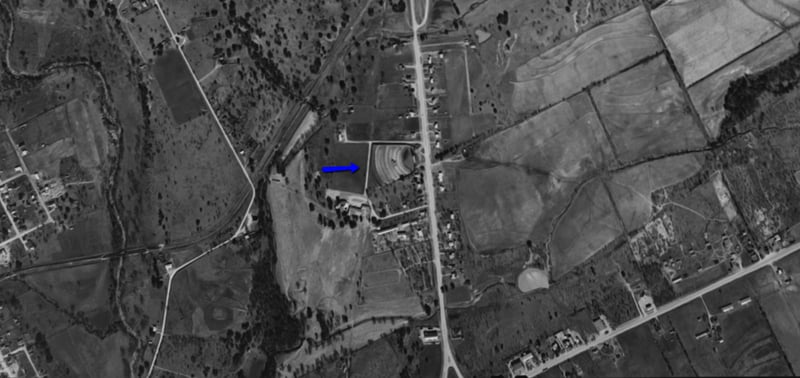 Starlite Drive-In aerial photo from 1961