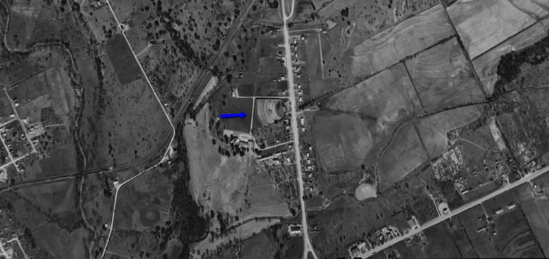 Starlite Drive-In aerial photo from 1961