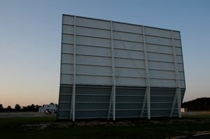 Showboat tower, with concession stand and ticket booth in the distance.