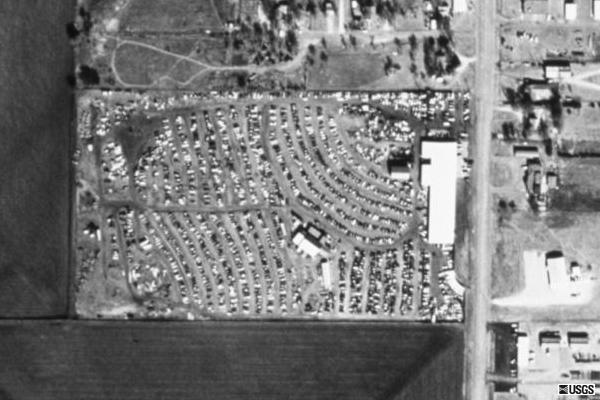 Top O Texas Drive in Pompa, Texas 79065.  Even though the Drive in is no longer there, you can still see the shape to the corner top right.