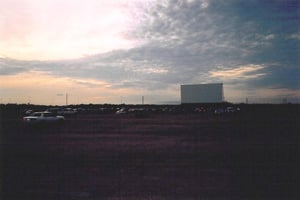 screen and lot at dusk