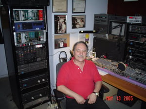 owner Ray Andress in the sound room