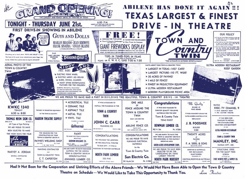 Granding opening ad on June 21st, 1956