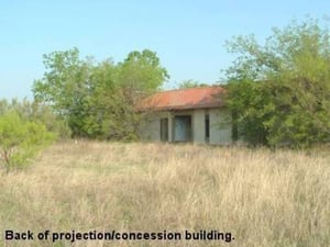 Photo of the back of the projection building.