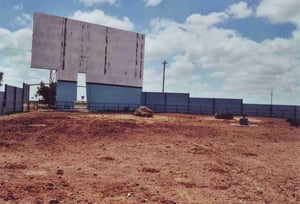 Cattle area in front of screen