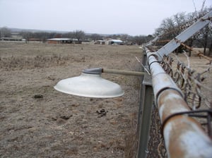 Lamp mounted on the Fence. There are still several Lamps mounted along the Fence that surrounds the Property!