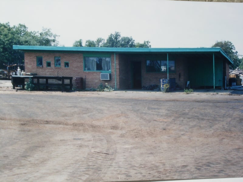 The Concession Stand / Projector Booth. It's used as an office for the Construction site now.