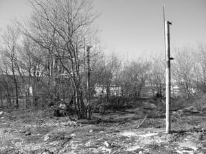 Black & White Photo. Back Side of what is left of the Marquee.