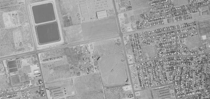 Twin Terrace Drive-In aerial photo from 1963