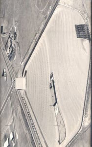 An aerial view of the Twin Drive Inn Theatre