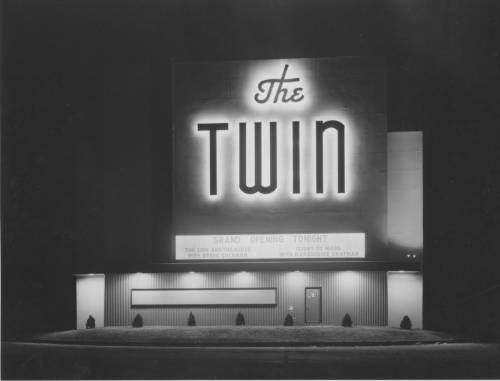 The grand opening of The Twin Drive-Inn Theatre in Amarillo, Texas. The Twin was built by Johnny Fagan, Charlie Weisenberg and Harold V. Wilson. Harold Wilson sold out around 1956. submitted by Vicki Wilson Shaffer