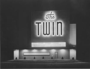 The grand opening of The Twin Drive-Inn Theatre in Amarillo, Texas.  The Twin was built by Johnny Fagan, Charlie Weisenberg and Harold V. Wilson.  Harold Wilson sold out around 1956.  submitted by Vicki Wilson Shaffer