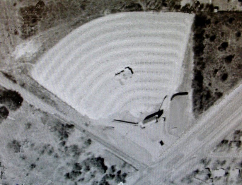 aerial photo taken around 1963, showing the intersection of River Oaks Blvd hwy 183 and Sam Calloway Rd