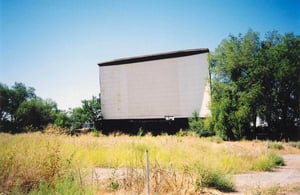 Another shot of the screen, note the poles where the speakers once rested