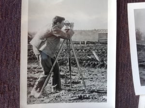 Man using survey equipment is my father Melvyn Stratton Draper