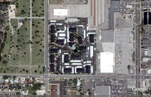 Aerial view of the former drive-in site