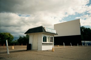 Front of screen and concessions building