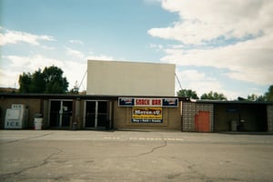 Front of screen and concessions building (main)