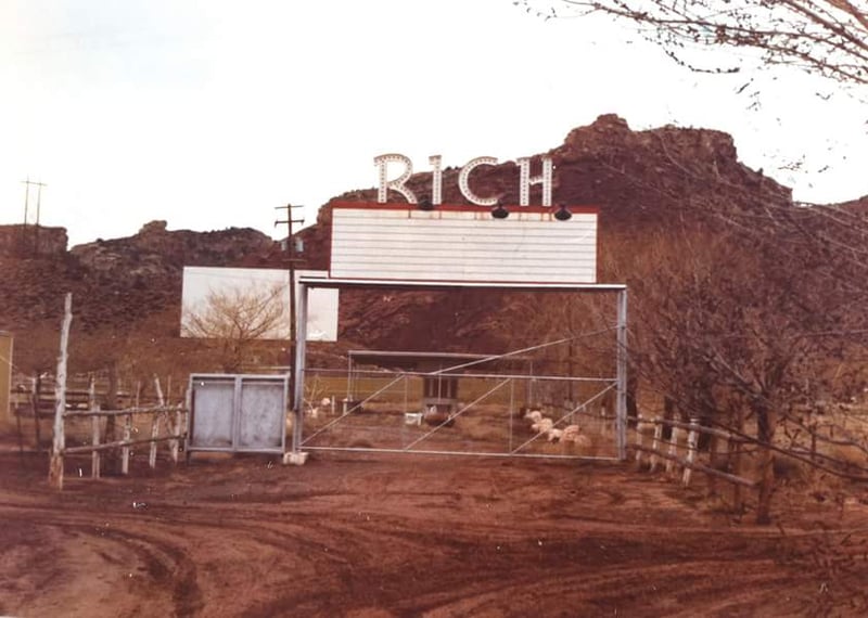 I got this image from a facebook group about Sevier County, Utah history. It was uploaded by Myrna Christensen. This is the only photo anyone has found of the Skyline Rich drive in to date.