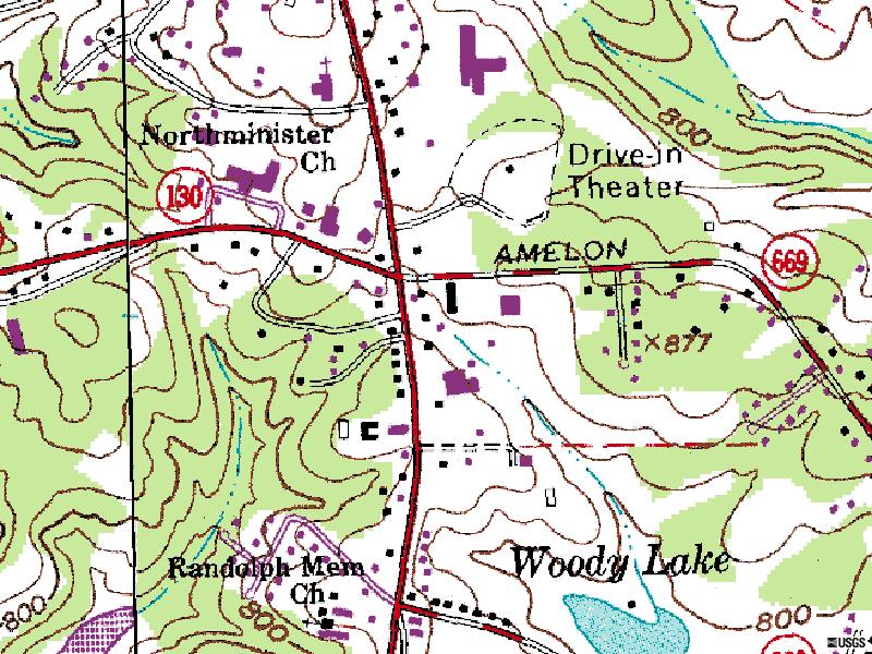 TerraServer map of showing former site-NE corner of US-29 Amherst and Amelon Rd