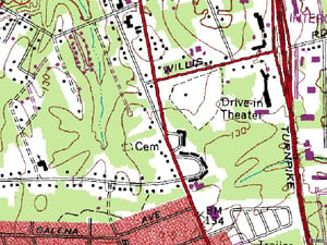 TerraServer map of former site