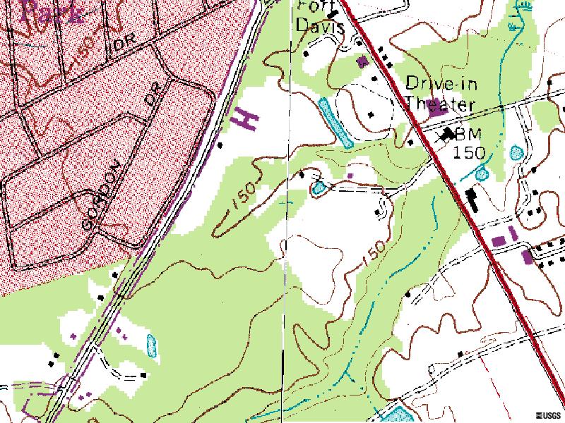 TerraServer map of former site on US 301 at Wagner road