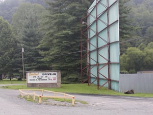 Back of screen and marquee