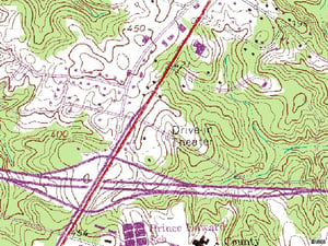 TerraServer map of former site at US-460 and US-15