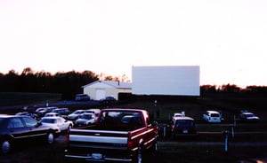 screen and field in the evening