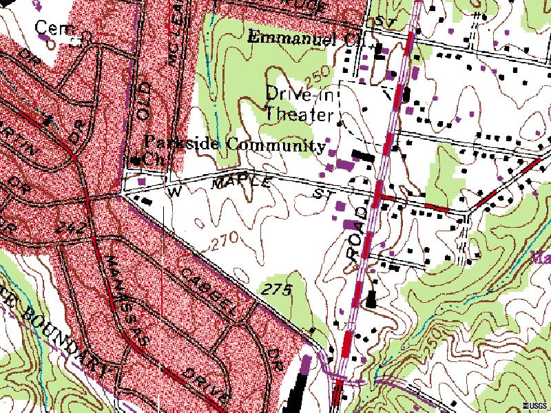 TerraServer map of former site