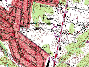 TerraServer map of former site