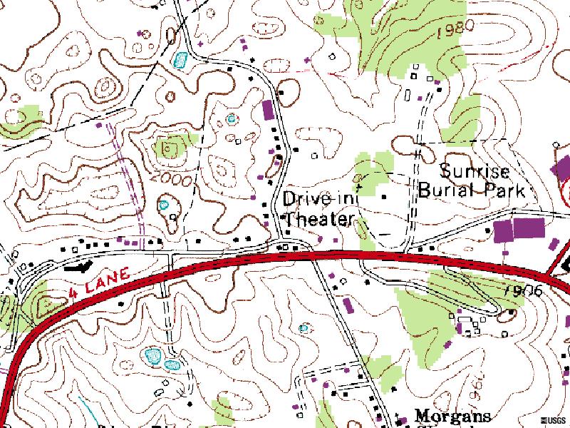 TerraServer map of former site