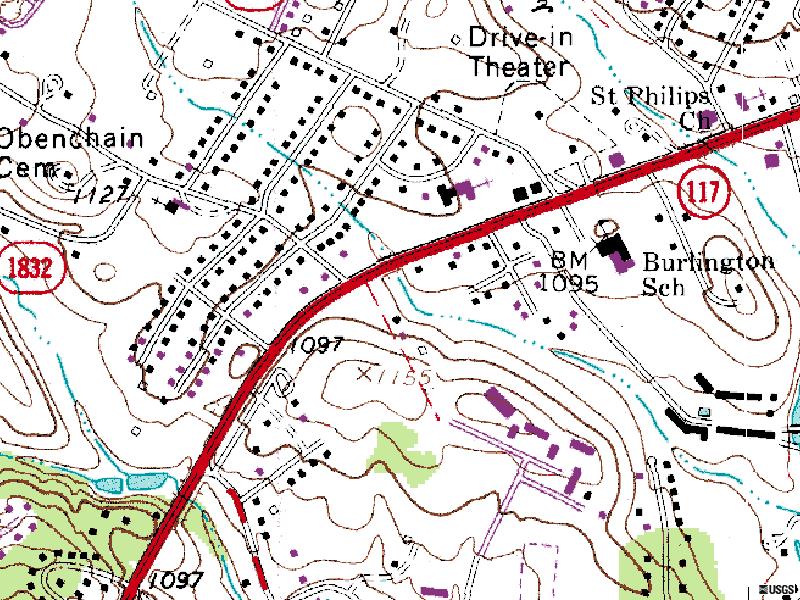 TerraServer map of former site