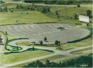 Ridge Drive In Theater in Charlottesville, Va. taken from the air in the late 1950s.