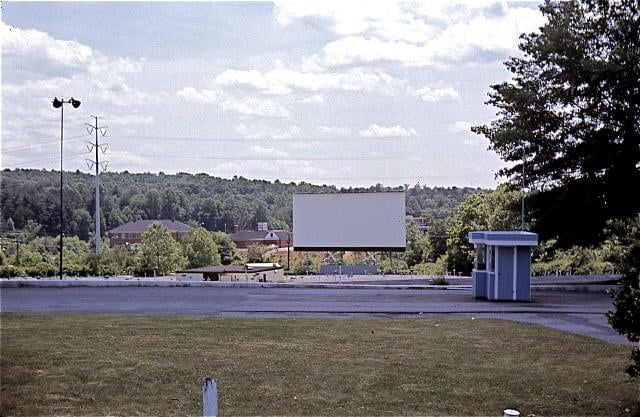Field and screen from ticket booth