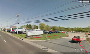 Google Earth street view of former site-now Harrisonburg Auto Outletformer marquee