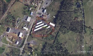 Google Earth image with former site outlined
