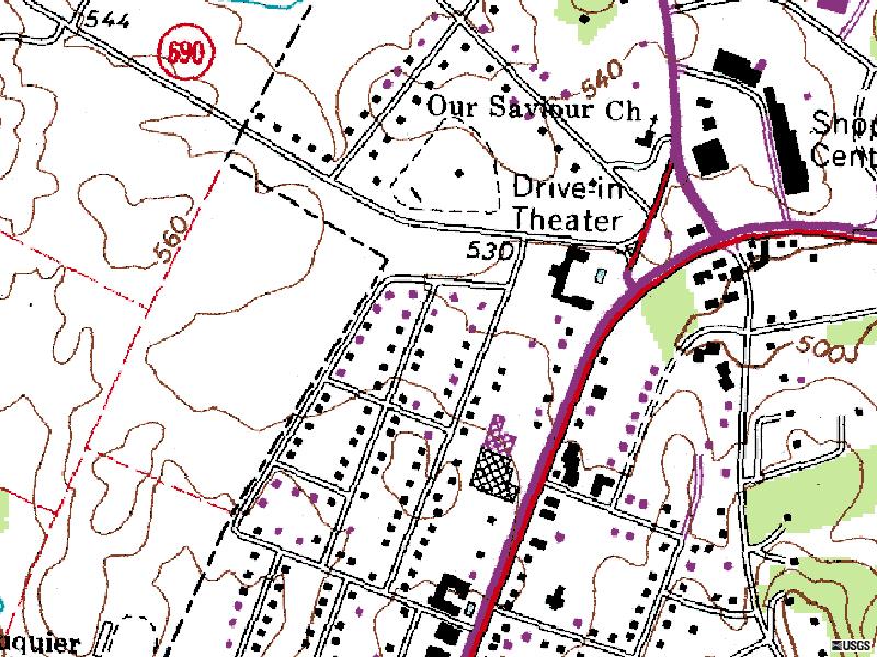 TerraServer map of former site