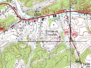 TerraServer map of former site West on US-11