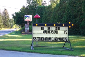 Street-side view of Motel/Drive-In.