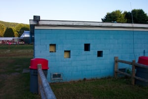 projection booth portholes.