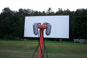 speakers and screen.